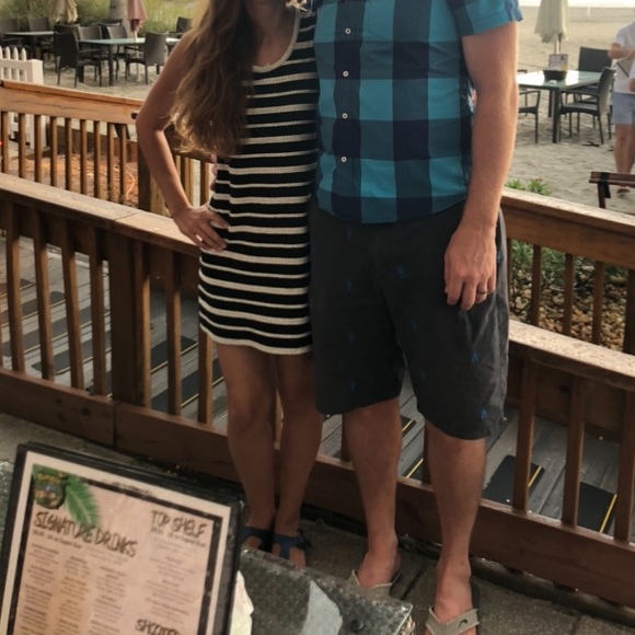 XS Max Studio Black White Nautical Textured Dress - Picture 6 of 6